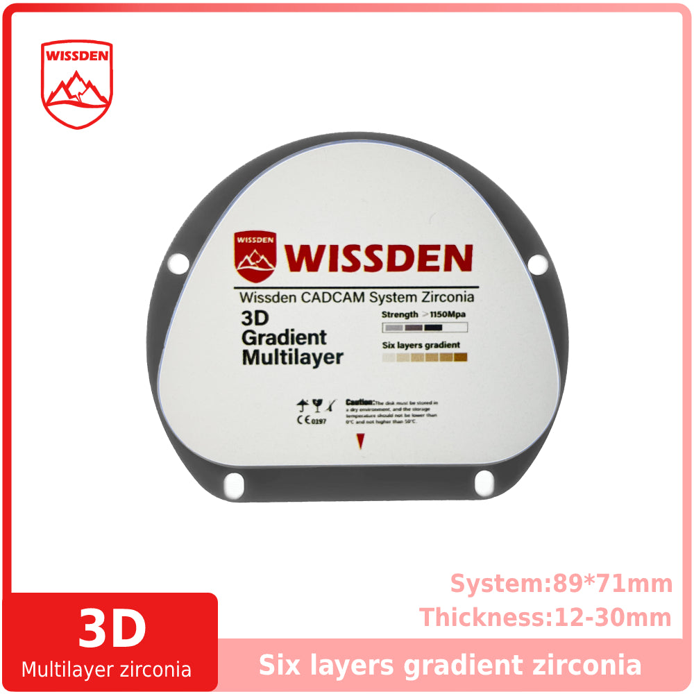 Sistema 3D de circonio multicapa de 71 mm