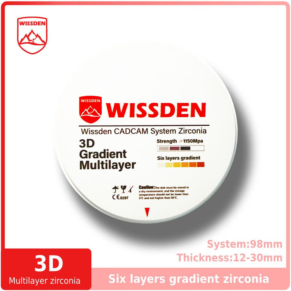 Sistema 3D de circonio multicapa de 98 mm